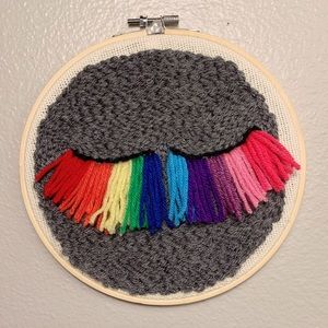 Rainbow lashes, punch needle wall art!!